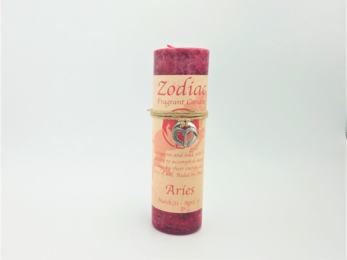 Aries Zodiac Charm Candle
