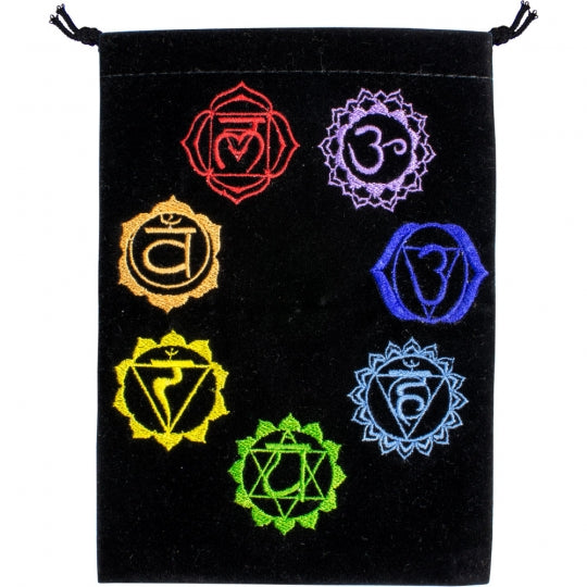Black Embroidered Velvet Tarot bag