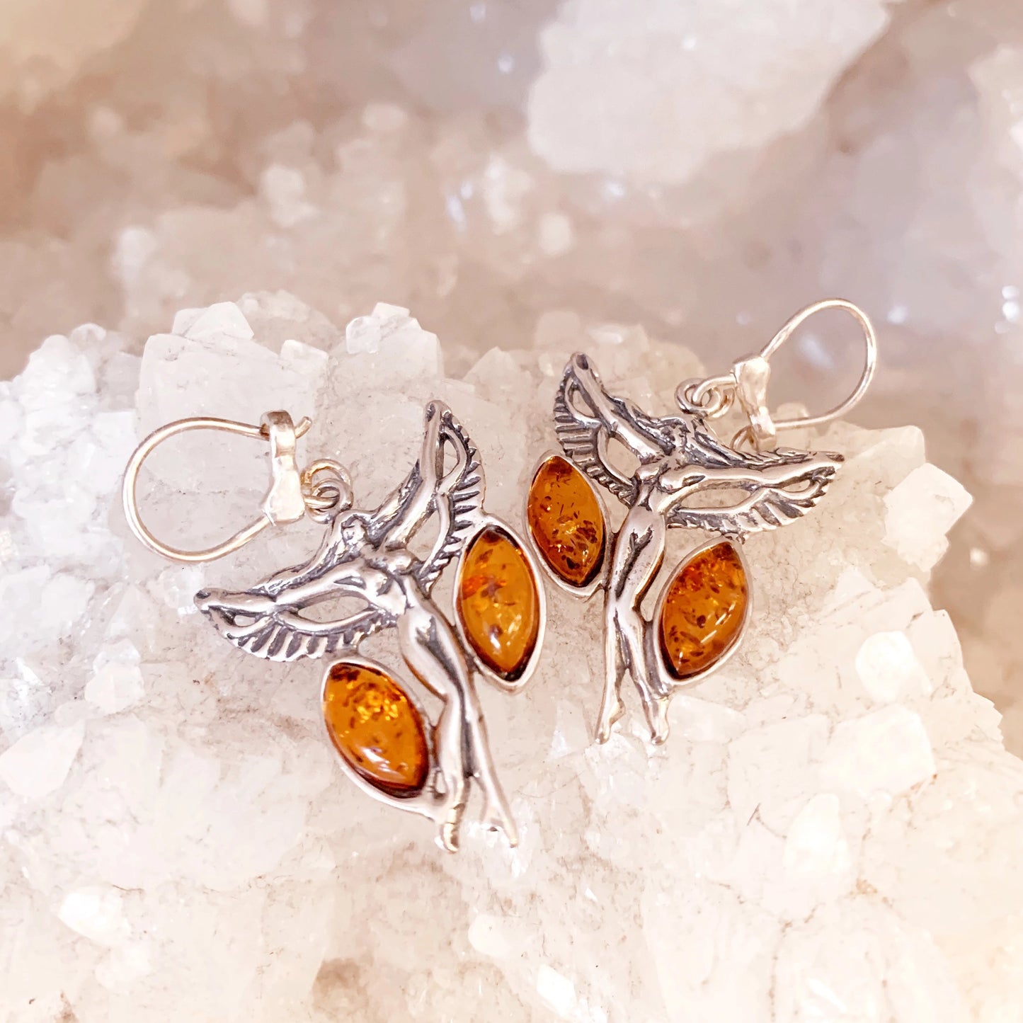 Amber Angel Earrings