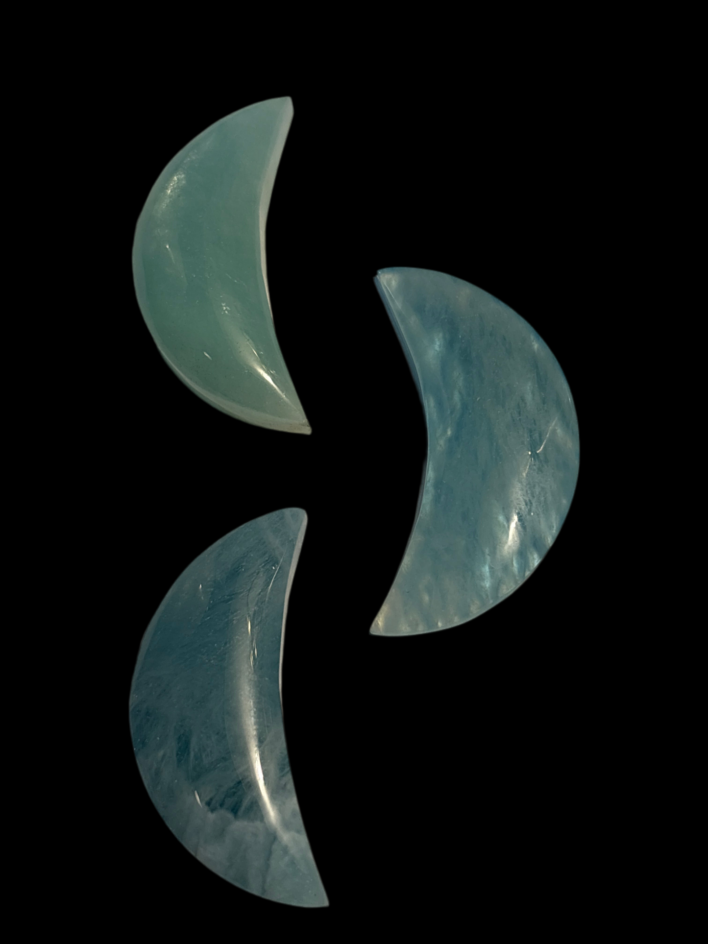 Aquamarine, Polished, Moons