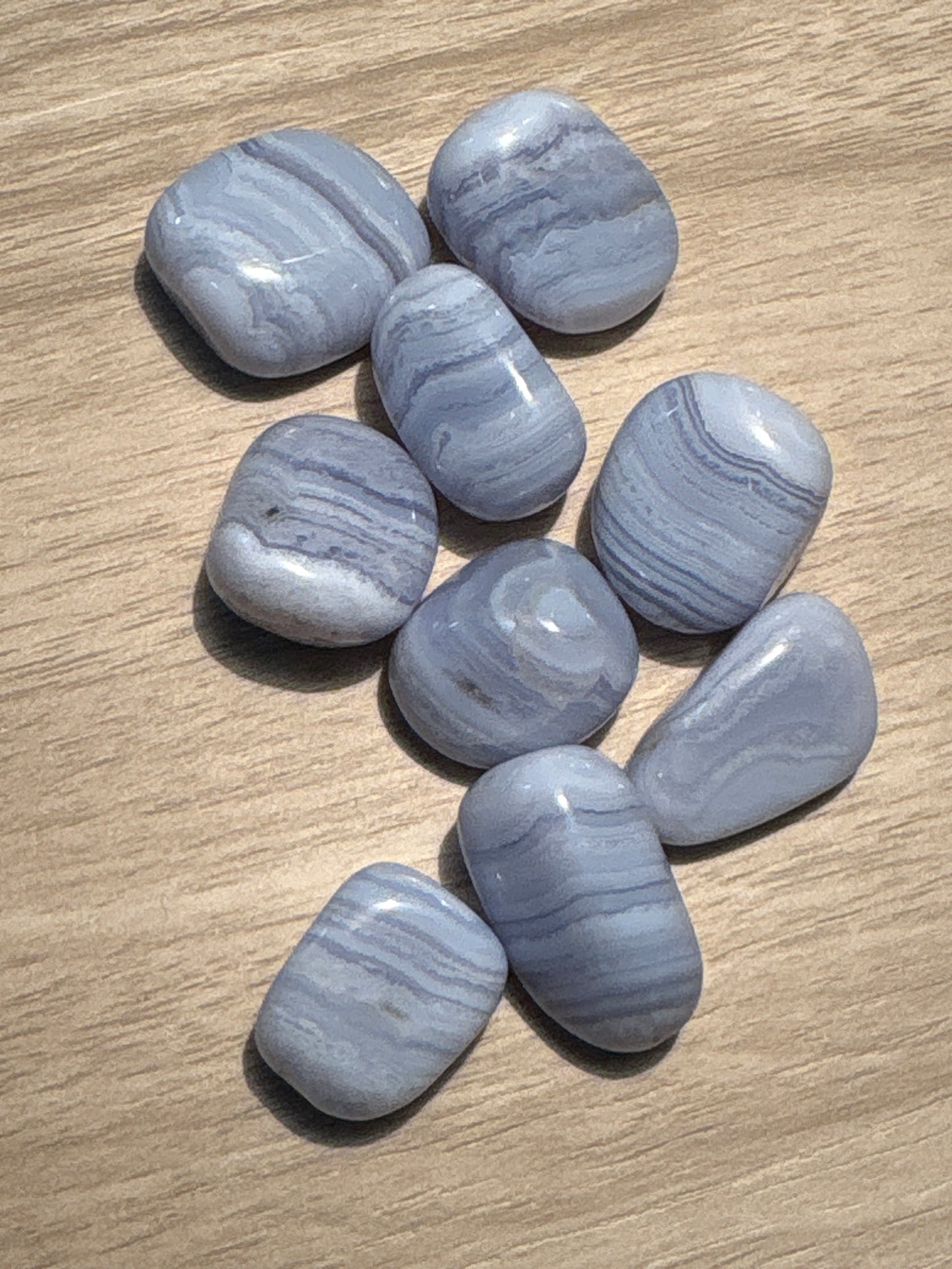 Agate, Blue Lace , tumbled,  large