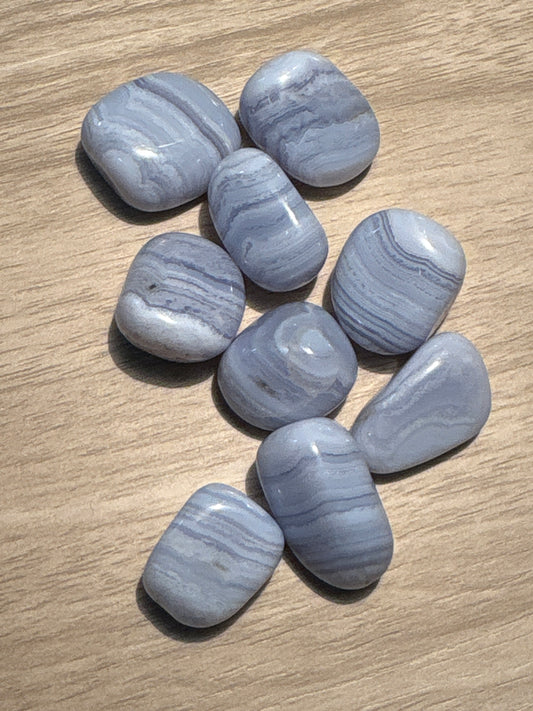 Agate, Blue Lace , tumbled,  large