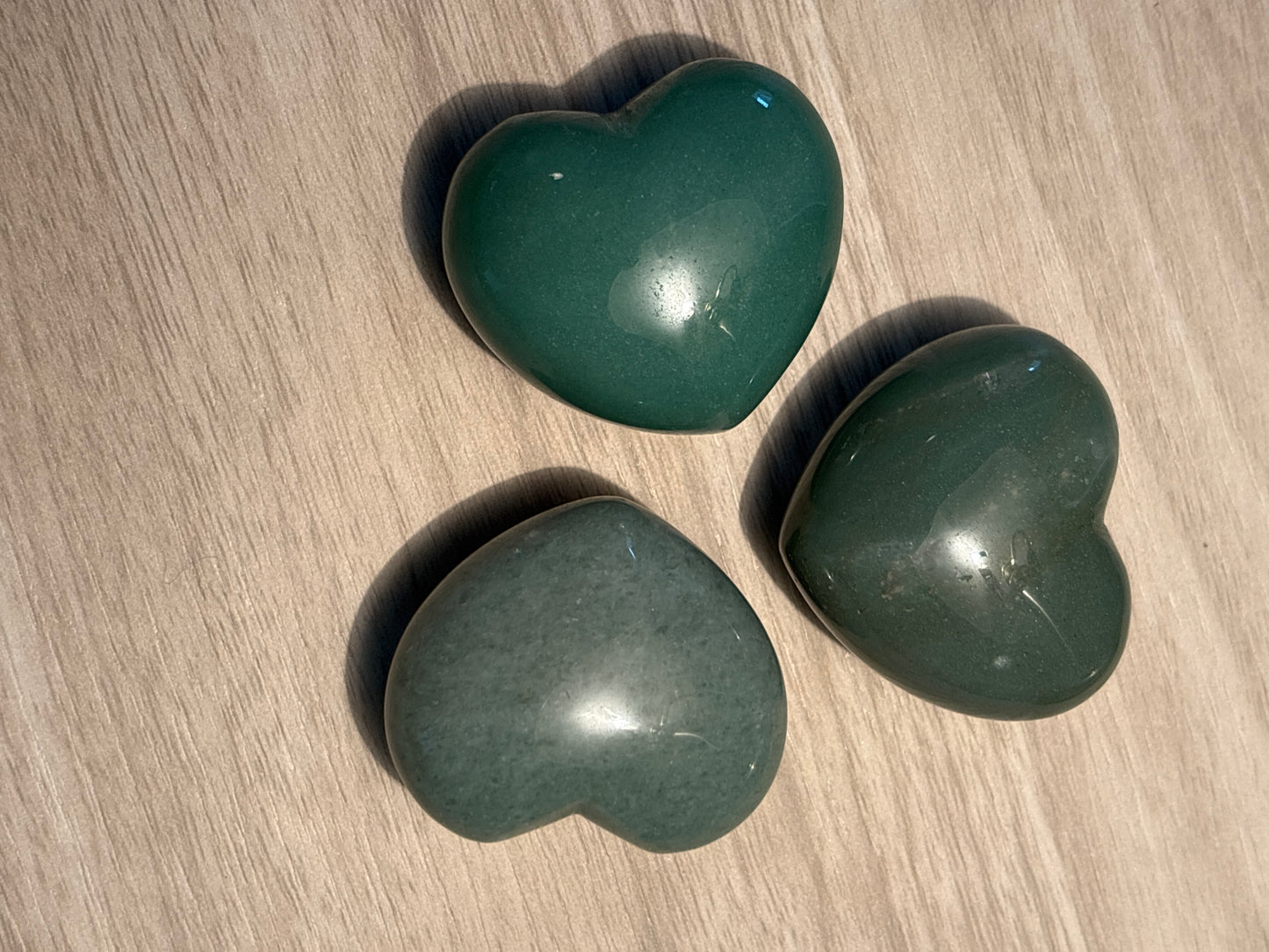 Aventurine, Green, Hearts, Puffy