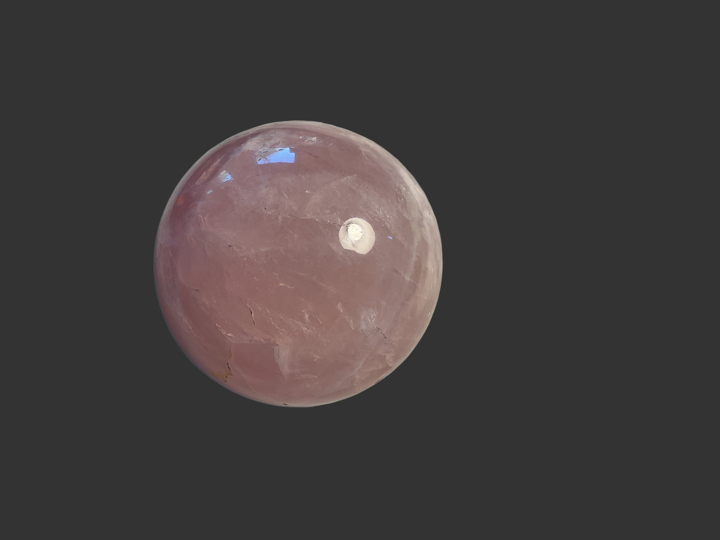 Sphere rose  quatrz  8”