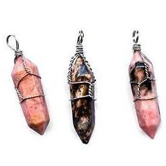 Wire Wrapped Pendant : Rhodonite