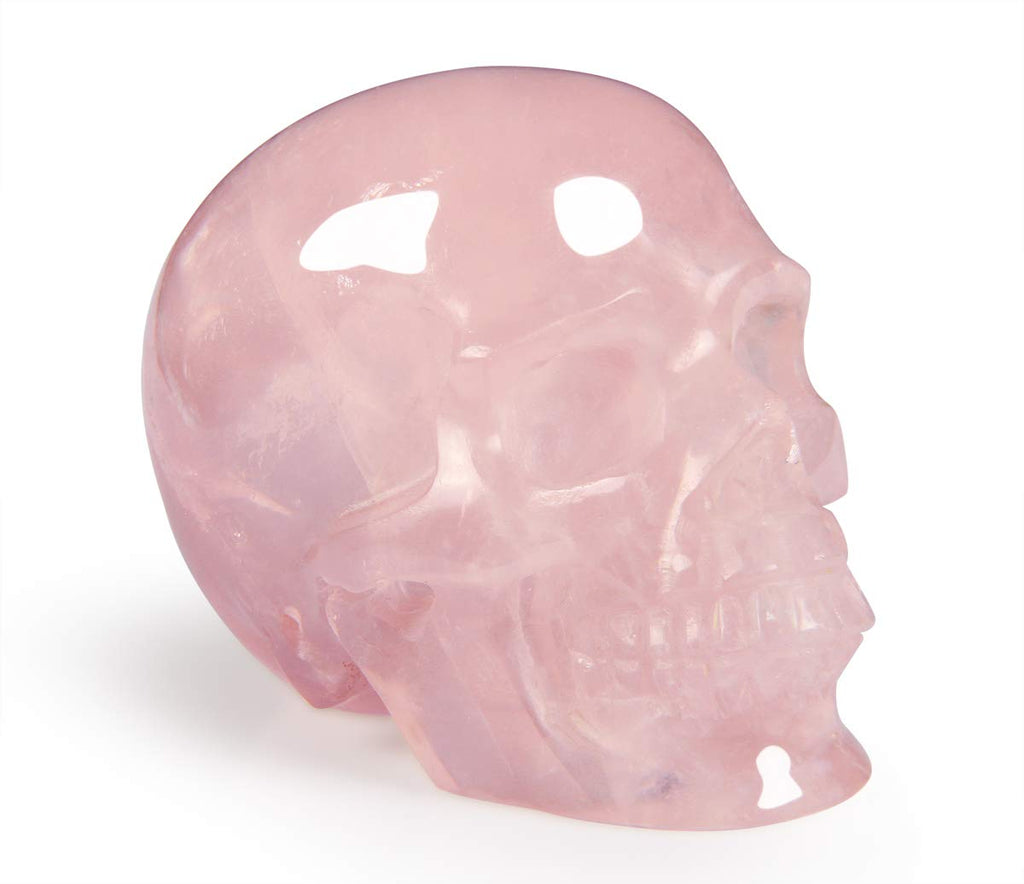2 inch Rose Quarts Skull Carving