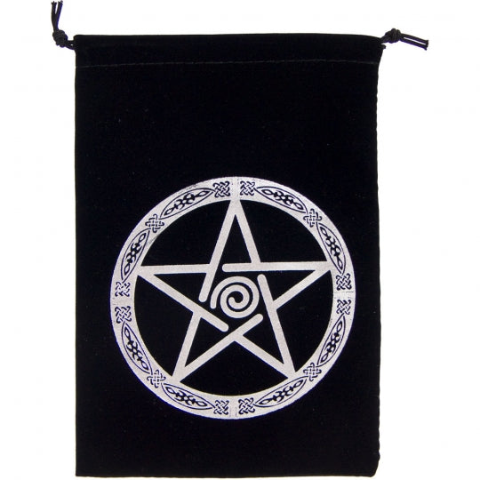 Black Embroidered Velvet Tarot bag