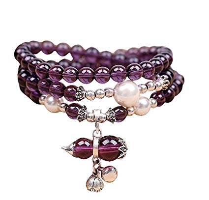 Amethyst and Pearl Small Mala