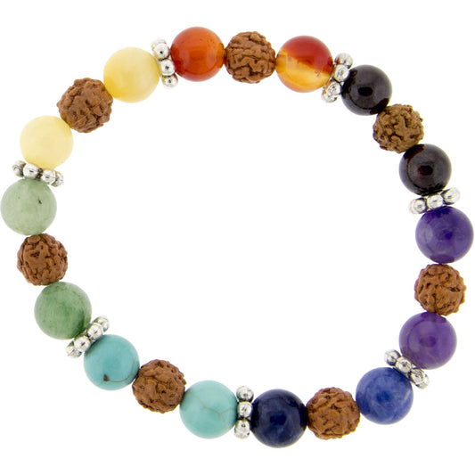 Rudraksha Seed Chakra Stone Bracelet