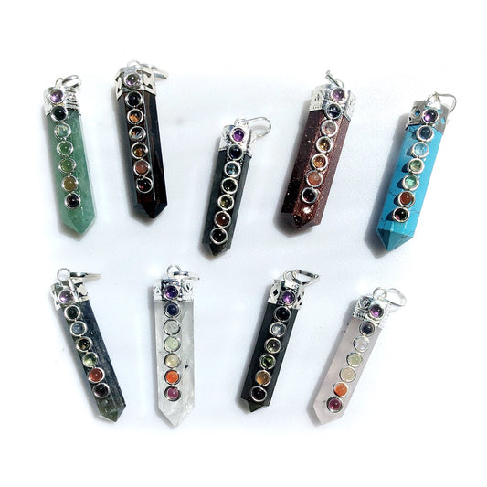 Asstd. Chakra Crystal Point Pendant