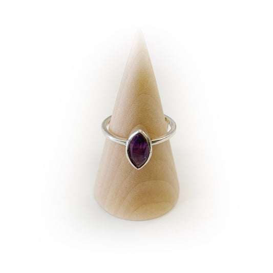 Amethyst Marquee Silver Ring