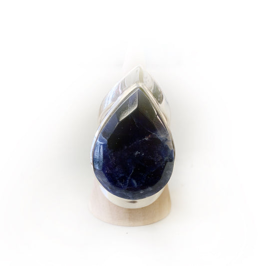 Sodalite Faceted Ring, Size 9, Crystal Earth