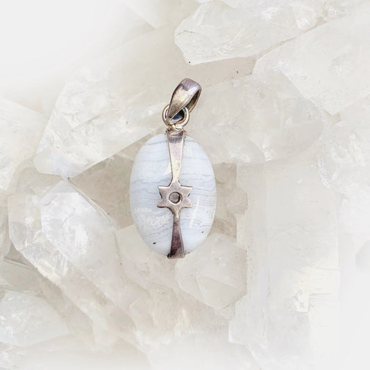 Blue Lace Agate Star Pendant