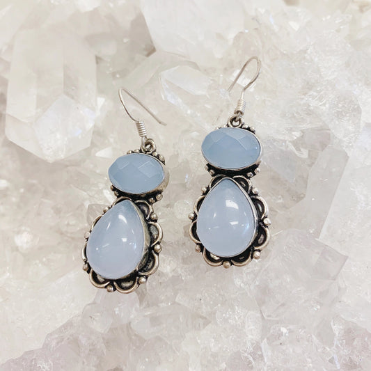 Blue Chalcedony Earrings