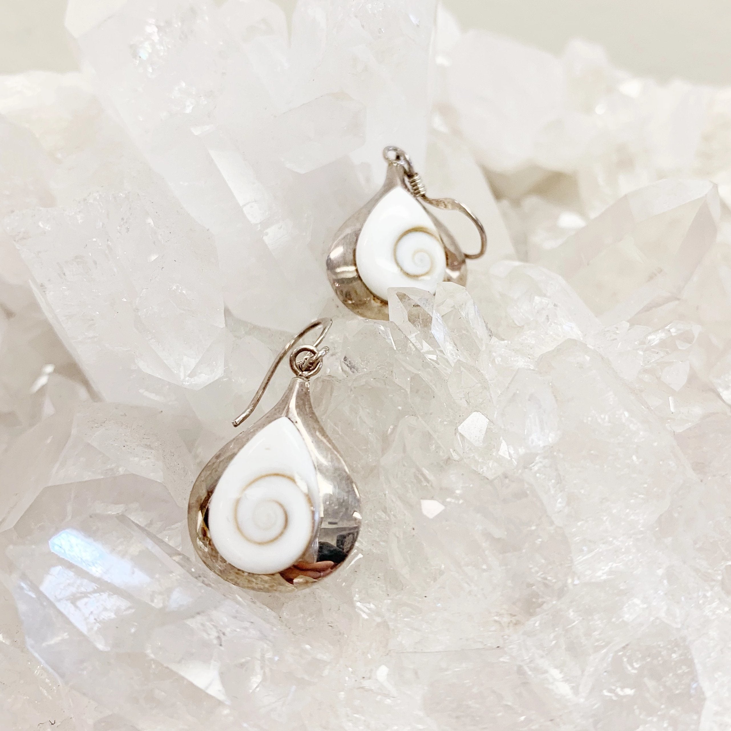 Mother Of Pearl Swirl Earrings