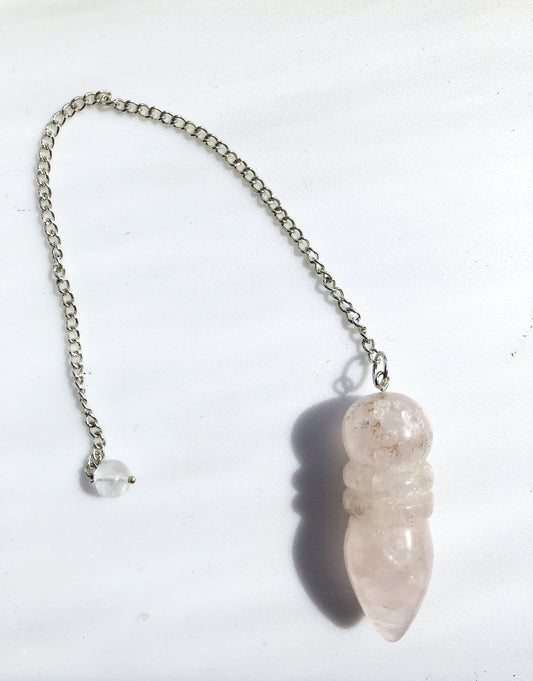 Rose Quartz Gemstone Polished Pendulum