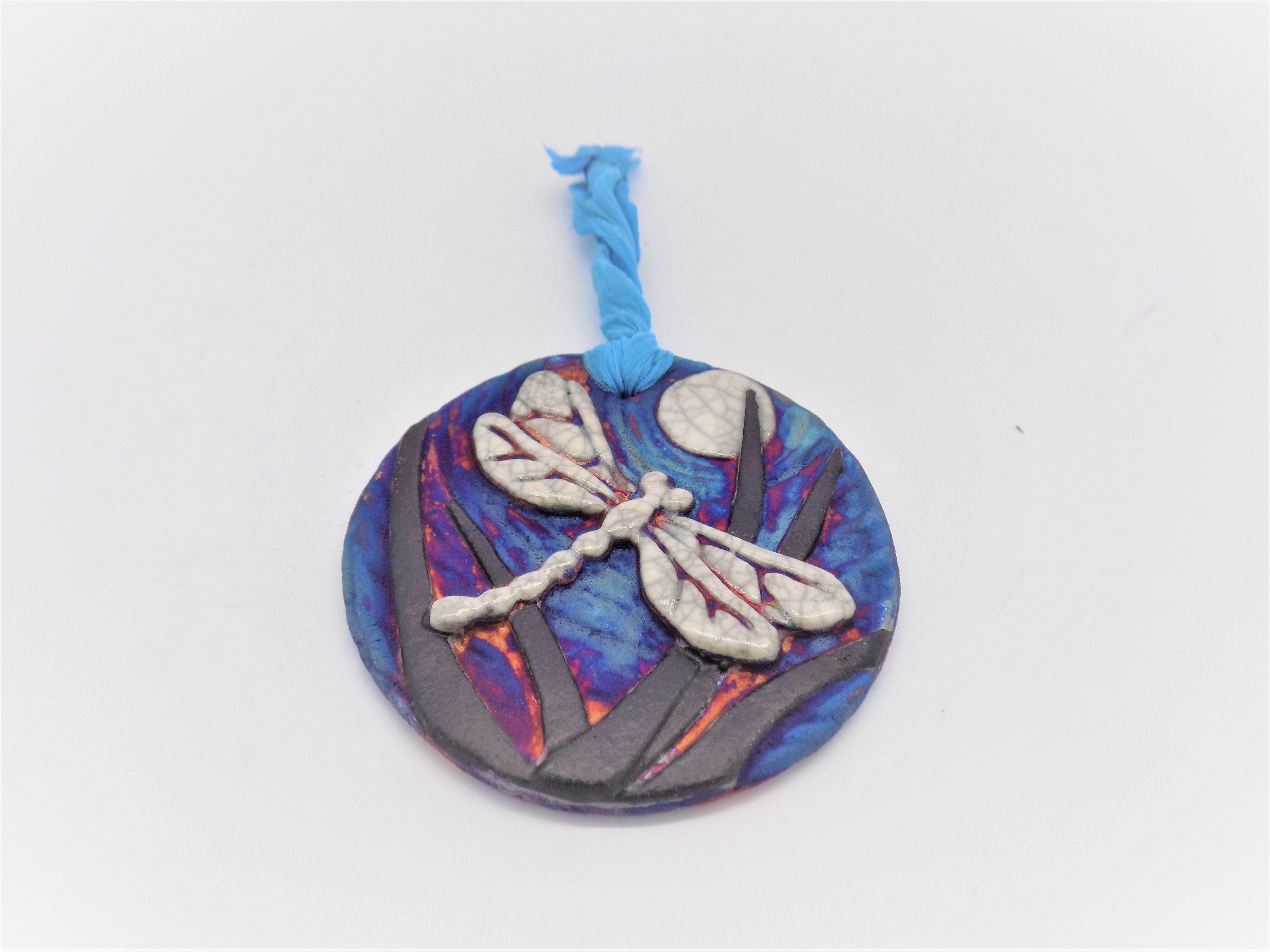 Raku Handmade 3" Medallion Ornament, Asstd Styles