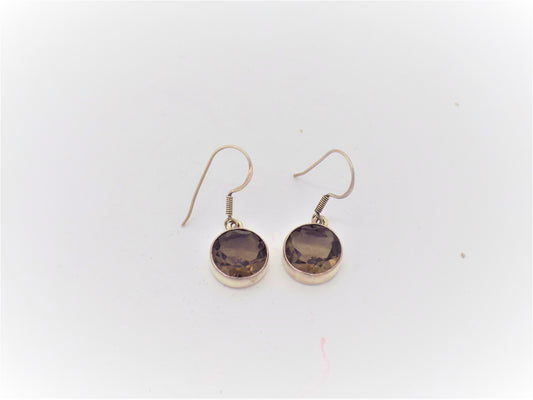 Smokey Quartz: Faceted Earrings #A
