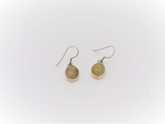 Rutilated Quartz: Oval Earrings