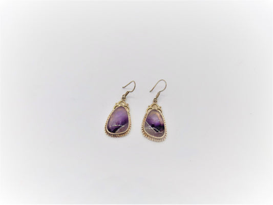 Amethyst: Natural Shape Silver Embellished #A