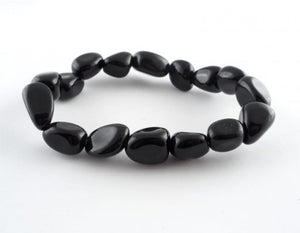 Open image in slideshow, Black Obsidian Bead Bracelet
