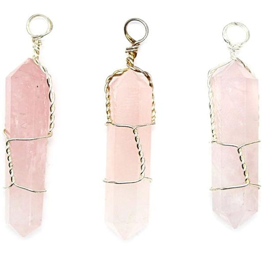 Wire Wrapped Pendant : Rose Quartz