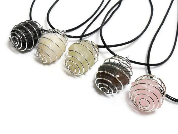 Crystal Cage Necklace Holder - Spiral Bead Cage Med (20 x 25mm) –  mysticmaevesmoonmagick