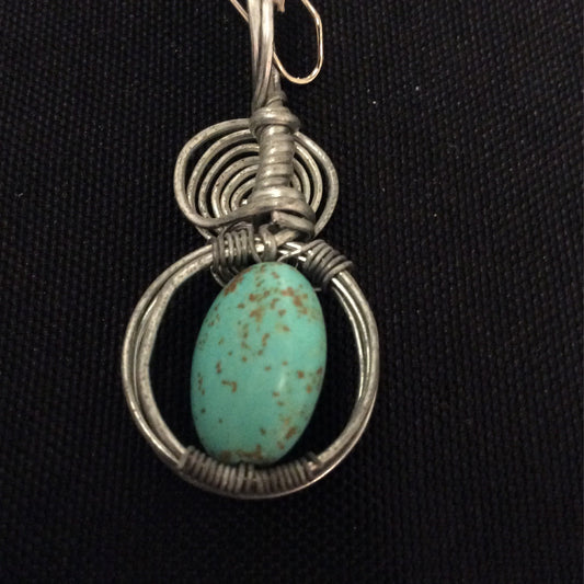 Wire Wrap Pendant: Turquoise