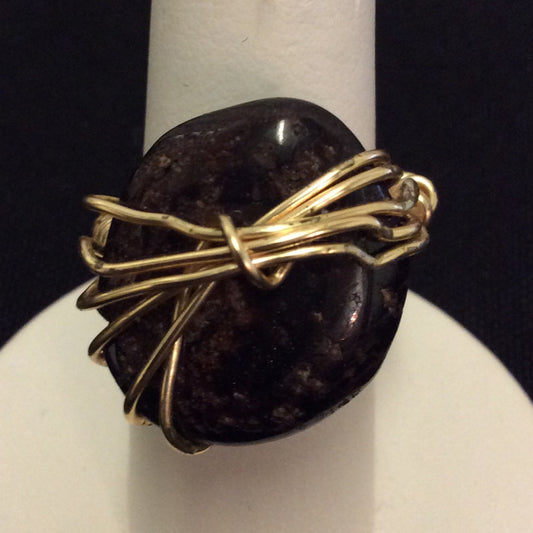 Wire Wrap Ring: Garnet