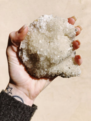 Open image in slideshow, Clear Calcite and Marcasite Cluster
