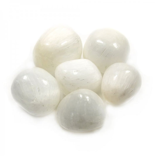 Scolecite, polished, white