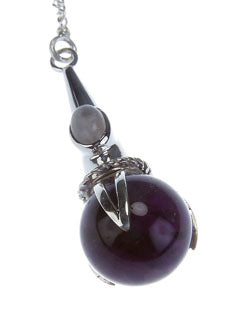 Amethyst & Rainbow Moonstone Pendulum