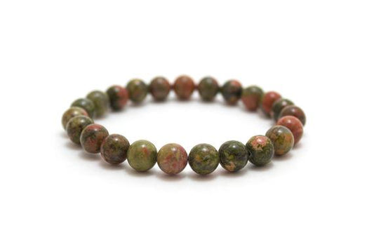 Unakite Bead Bracelet